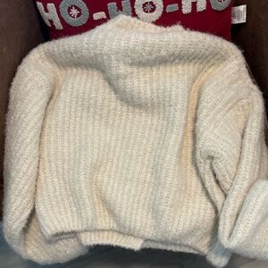 Pink Lily Cream Cowl Neck Sweater